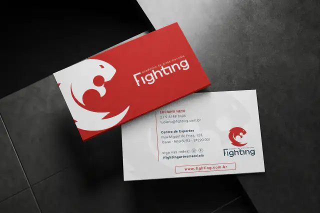 Cartões da identidade visual da academia Fighting