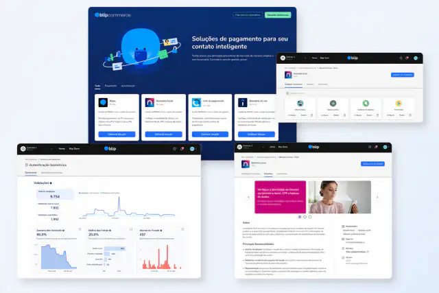 Detalhes de interface Blip Commerce