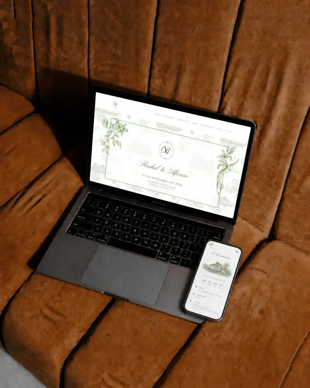 Detalhes de interface de site de casamento