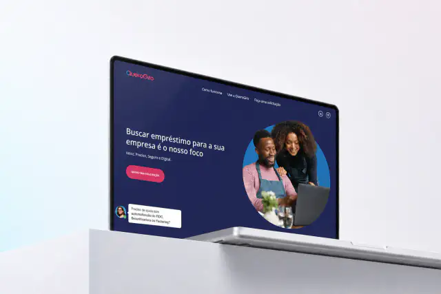 Site QueroGiro em notebook